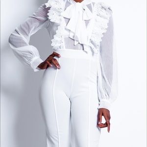 White laced jumpsuit